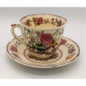 Mason's Ironstone 3.5 in. Flat Teacup and Saucer - Nabob